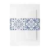 Blauw & Wit Mediterraan Tegel bruiloft Uitnodigingen Wikkel (Voorkant Voorbeeld)