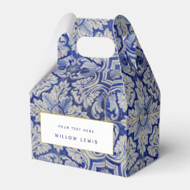 Blauw & Wit Mediterraan Vintage Bloemmotief  Bedankdoosjes