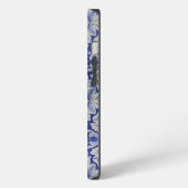 Blauw & Wit Mediterraan Vintage Bloemmotief iPhone Hoesje (Linkerkant)