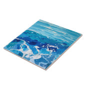 Blauw-wit Mediterraan Zee Azulejo Tegeltje (Zijkant)