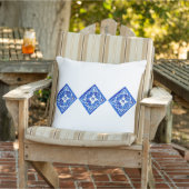 Blauw & Wit Mediterrane Tegel Grote Openlucht Buitenkussen (Stoel)