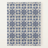 blauw wit meetkundig ventilatorrecept planner (Achterkant)