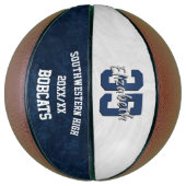 Blauw wit meisjes team geest herdenking basketbal (Verticaal)