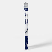 Blauw wit meisjes voetballen patroon monogram Case-Mate iPhone case (Achterkant / Links)