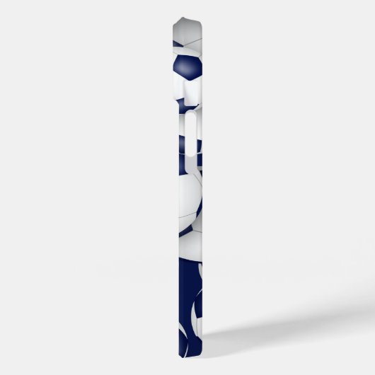 Blauw wit meisjes voetballen patroon monogram Case-Mate iPhone case (Achterkant / Links)