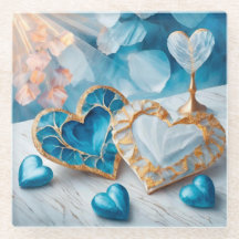 BLAUW & WIT MET GOUDEN RAND HARTEN