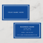 Blauw wit minimaal visitekaartje (Voorkant / Achterkant)