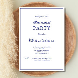 Blauw Wit Minimale Eenvoudige Moderne Pensioenpart Kaart