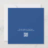 Blauw Wit Minimale Foto QR Code Save the Date Kaart (Achterkant)