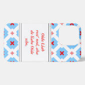 Blauw wit minimalist iPhone hoesje (Achterkant horizontaal)