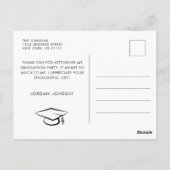 Blauw Wit Minimalistisch Modern Afstuderen Dank u Briefkaart (Achterkant)