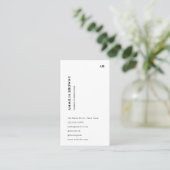 Blauw Wit | Minimalistisch Modern Verticaal Design Visitekaartje (Staand voorkant)