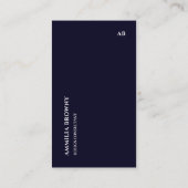 Blauw Wit | Minimalistisch Modern Verticaal Design Visitekaartje (Achterkant)