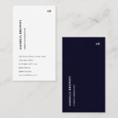 Blauw Wit | Minimalistisch Modern Verticaal Design Visitekaartje (Voorkant / Achterkant)