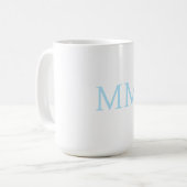 Blauw & Wit Minimalistisch Professioneel Monogram Koffiemok (Voorkant links)