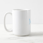 Blauw & Wit Minimalistisch Professioneel Monogram Koffiemok (Links)