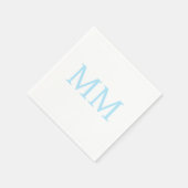 Blauw & Wit Minimalistisch Professioneel Monogram Servet (Hoek)