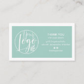 Blauw wit minimalistische logo Qr bestelling dank Visitekaartje (Voorkant)