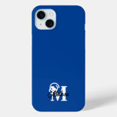 Blauw-wit minimalistische monografie Case-Mate iPhone case (Achterkant)