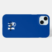 Blauw-wit minimalistische monografie Case-Mate iPhone case (Achterkant (horizontaal))