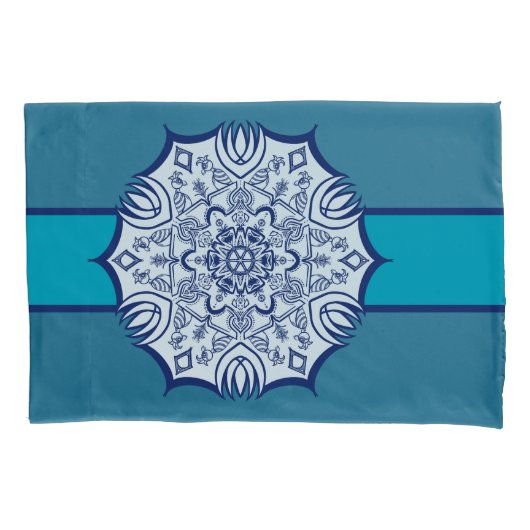 Blauw-wit model met wezens kussensloop (Voorkant)