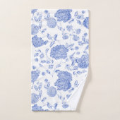 Blauw wit modern  botanisch heilbot bad handdoek (Handdoek)