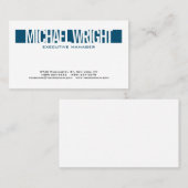 Blauw wit, modern, eenvoudig minimalistisch gebold visitekaartje (Voorkant / Achterkant)