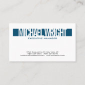 Blauw wit, modern, eenvoudig minimalistisch gebold visitekaartje (Voorkant)