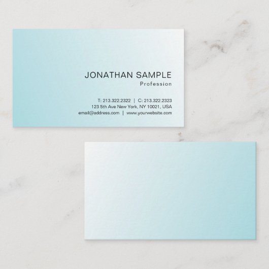 Blauw Wit Modern Elegant Minimalistische Sjabloon Visitekaartje (Voorkant / Achterkant)