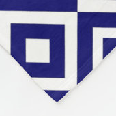 Blauw Wit Modern Geometrisch Patroon Personalisere Fleece Deken (Hoek)