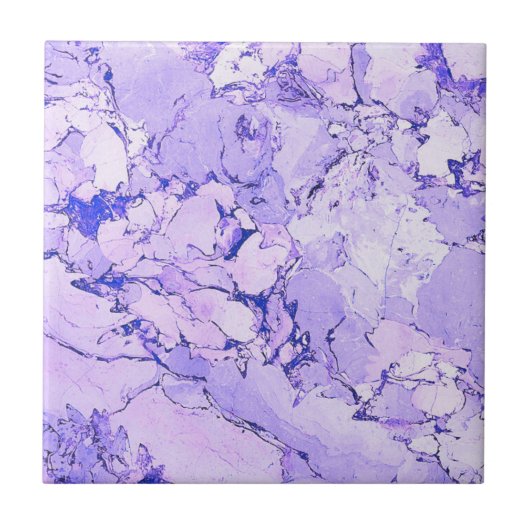 Blauw Wit Modern Italiaans Marmer Elegant Abstract Tegeltje (Voorkant)