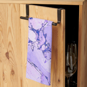 Blauw Wit Modern Italiaans Marmer Elegant Abstract Theedoek
