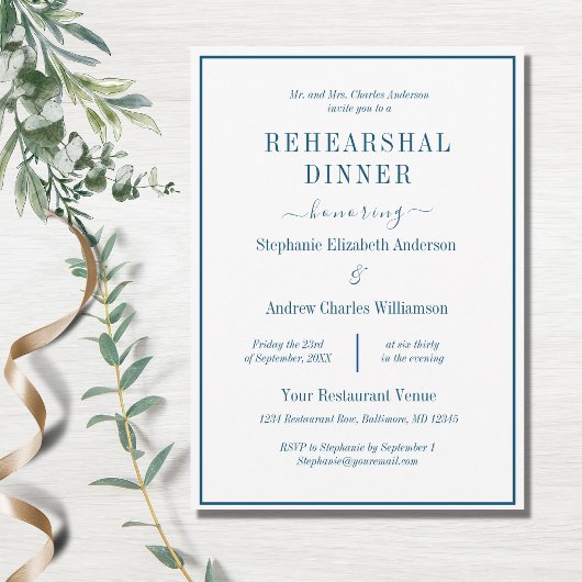 Blauw wit, modern, klassiek, repetitief diner kaart