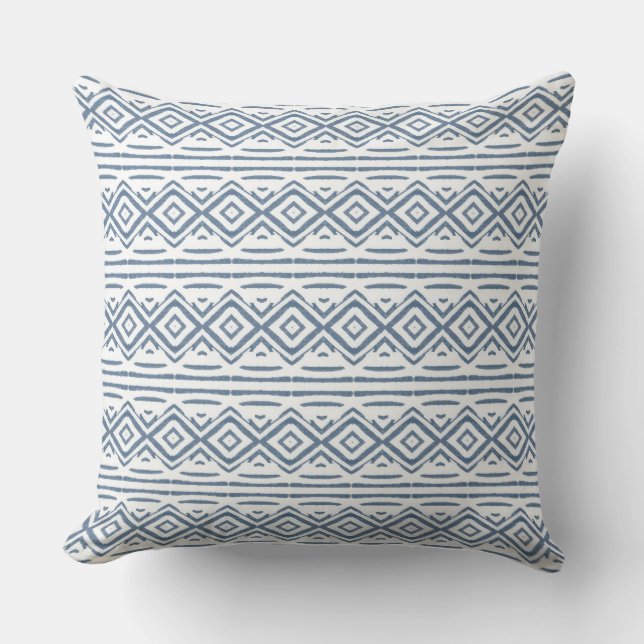 Blauw & Wit Modern Kussen (Voorkant)