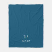 Blauw-wit modern monogram elegant fleece deken (Voorkant)