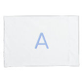 Blauw-wit Modern Monogram Kussensloop (Voorkant-Rechts)