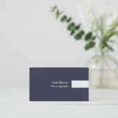 Blauw wit, modern, uniek platte laptop met profess visitekaartje (Staand voorkant)