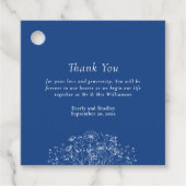 Blauw Wit Modern Wildflower Bruiloft Dank u Bedankjes Labels (Voorkant)