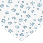 Blauw-wit Moderne Sneeuwvlokken Kerstmis Korte Tafelloper (Hoek)