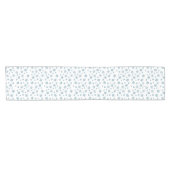 Blauw-wit Moderne Sneeuwvlokken Kerstmis Korte Tafelloper (Horizontaal)