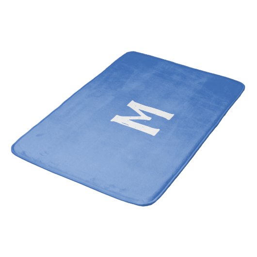 Blauw wit monogram badmat (Gekanteld)