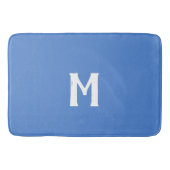 Blauw wit monogram badmat (Voorkant)