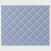Blauw-wit monogram bruiloft cadeaupapier (Vlak)