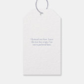 Blauw & Wit Monogram Bruiloftsgeschenk Label Cadeaulabel (Achterkant)