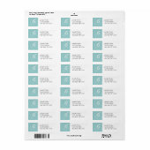 Blauw Wit Monogram G Terugkeeradresetiketten Etiket (Full Sheet)