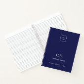 Blauw wit monogram initiaal bedrijfslogo notitieboek (Binnen)