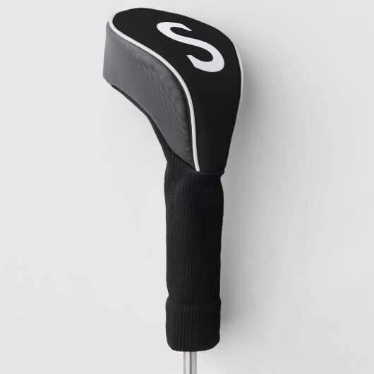 Blauw & wit monogram initiaal golfheadcover (Schuin)