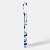 Blauw wit monogram meisjesvolleyballen patroon Case-Mate iPhone case (Achterkant / Links)