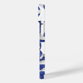 Blauw wit monogram meisjesvolleyballen patroon Case-Mate iPhone case (Achterkant / Links)