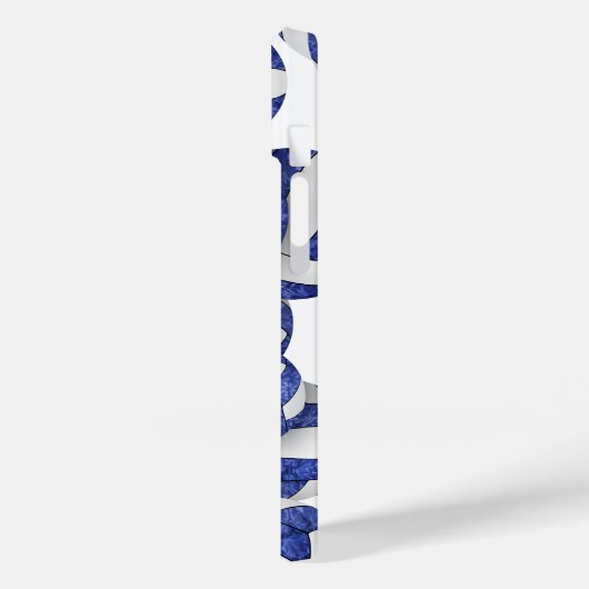 Blauw wit monogram meisjesvolleyballen patroon Case-Mate iPhone case (Achterkant / Links)